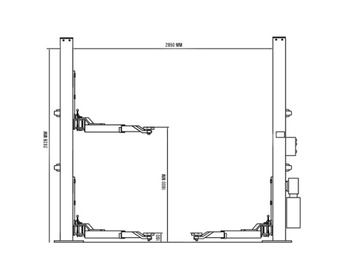 Двухстоечный подъемник 4 т., нижн.синхр. 220/380 В., System4you ST4