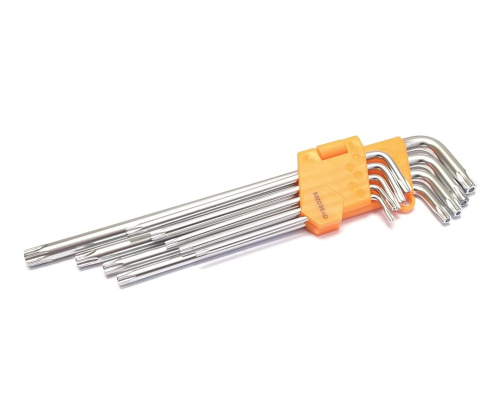 Набор Г-обр. TORX 9 ч (T10-T50) длинные с отверстием АвтоDело 39156