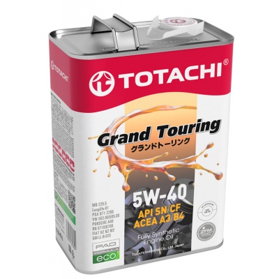 Масло моторное синтетическое TOTACHI Grand Touring 5W-40 Fully Synthetic SN-CF, 4 л.