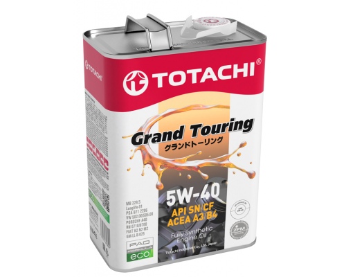 Масло моторное синтетическое TOTACHI Grand Touring 5W-40 Fully Synthetic SN-CF, 4 л.
