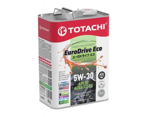 Масло моторное синтетическое TOTACHI EURODRIVE ECO 5W-30 API SP, ACEA C2/C3 4 л.