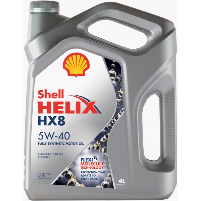 Моторное масло Shell Helix HX8 Synthetic 5W-40 синтетическое, 4 л.