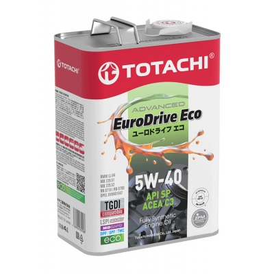 Масло моторное синтетическое TOTACHI EURODRIVE ECO 5W-40 API SP, ACEA C3 4 л.