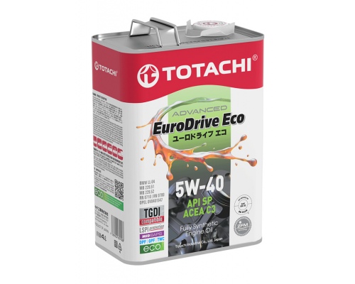 Масло моторное синтетическое TOTACHI EURODRIVE ECO 5W-40 API SP, ACEA C3 4 л.