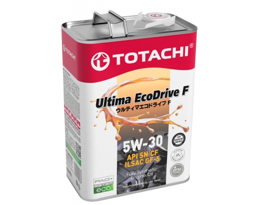 Масло моторное синтетическое 5W30 TOTACHI Ultima Ecodrive F Fully Synthetic SN-CF, 4 л.