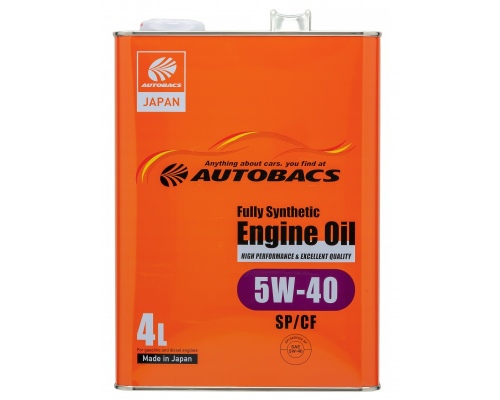 Масло моторное синтетическое 5W-40 AUTOBACS  ENGINE OIL SP/CF,   4 литра