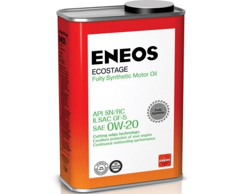 Масло моторное синтетическое ENEOS Ecostage SN 0W-20 Fully Synthetic, 4 л.