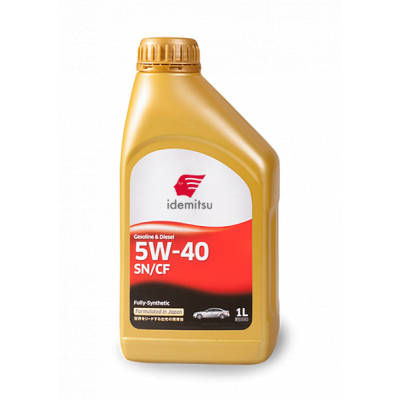 Масло моторное синтетическое 5W-40 SN/CF IDEMITSU, Fully-Synthetic, 1 литр