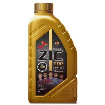 Масло моторное синтетическое 0W-20 R ZIC TOP SN Plus PAO Fully Synthetic, 1 литр