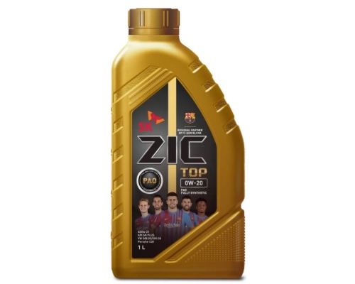 Масло моторное синтетическое 0W-20 R ZIC TOP SN Plus PAO Fully Synthetic, 1 литр
