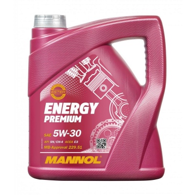 МАСЛО МОТОРНОЕ СИНТЕТИЧЕСКОЕ  MANNOL ENERGY PREMIUM SN 5W-30, 7908, 4 л.