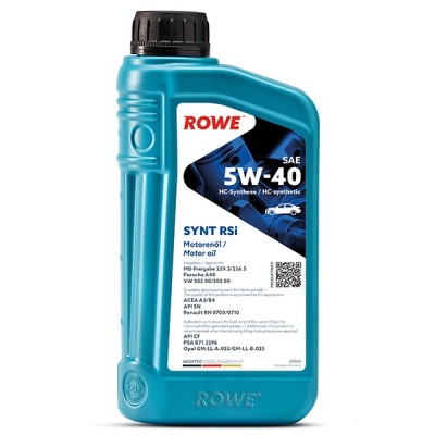 Масло моторное синтетическое 5W40 ROWE HIGHTEC SYNT RSI, 1 л.