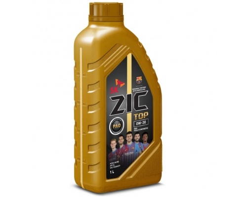 Масло моторное синтетическое 0W-30 R ZIC TOP SN Plus PAO Fully Synthetic, 1 литр