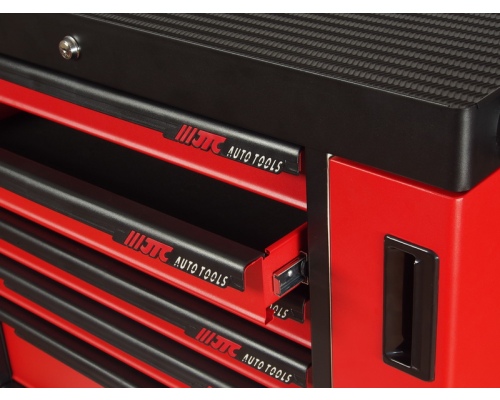 Тележка инструментальная 7 секций красная с двумя боковыми ящиками JTC-S1070