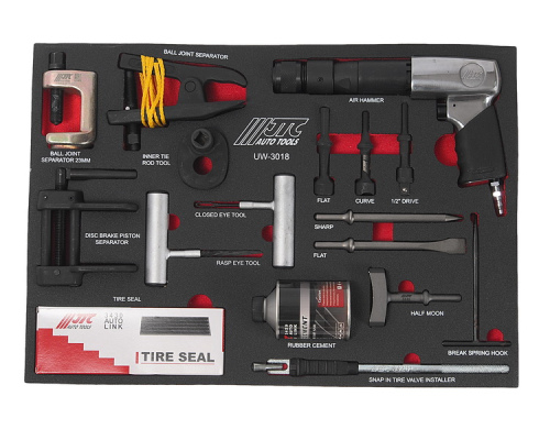Набор инструментов 18 предметов слесарно-монтажный в ложементе JTC-UW3018